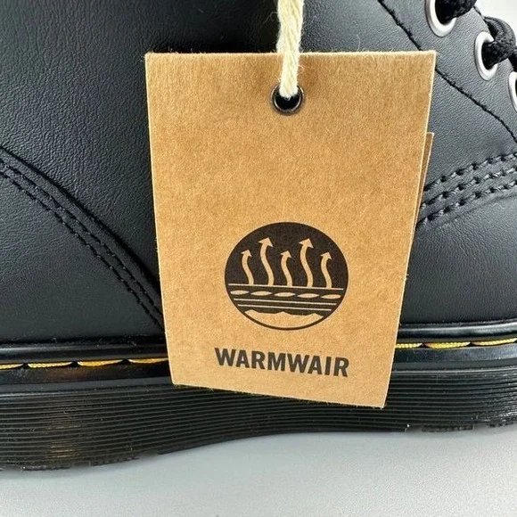 Dr. Martens Zavala Fur Lined Women Size 7 Black Leather Combat Boots NEW